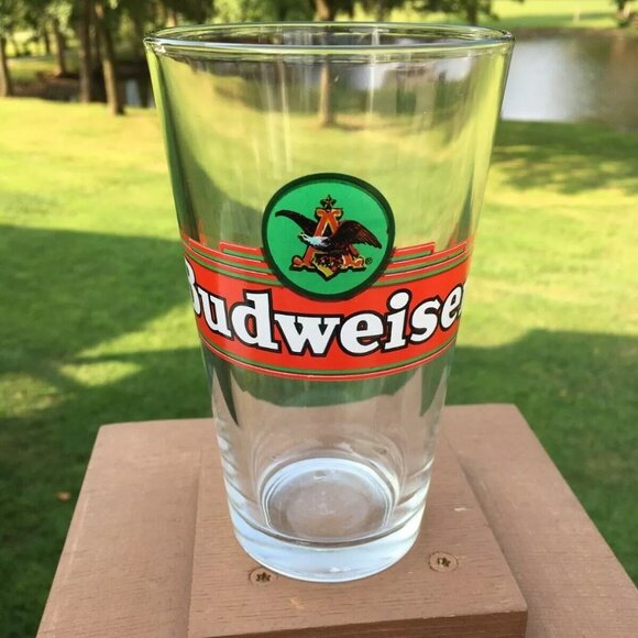Vintage Budweiser Pint Beer Glass Classic ANHEUSER BUSCH Official Logo - Picture 1 of 4
